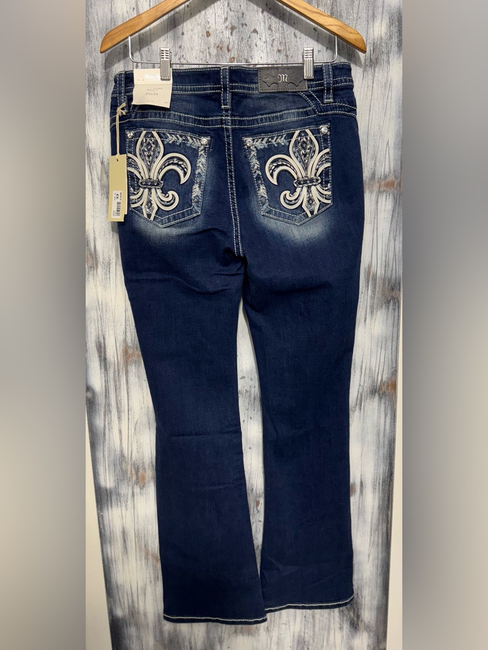 Miss Me Mid-Rise Bootcut Size 33x34 M3974B DK Blue ~NWT - Picture 5 of 9